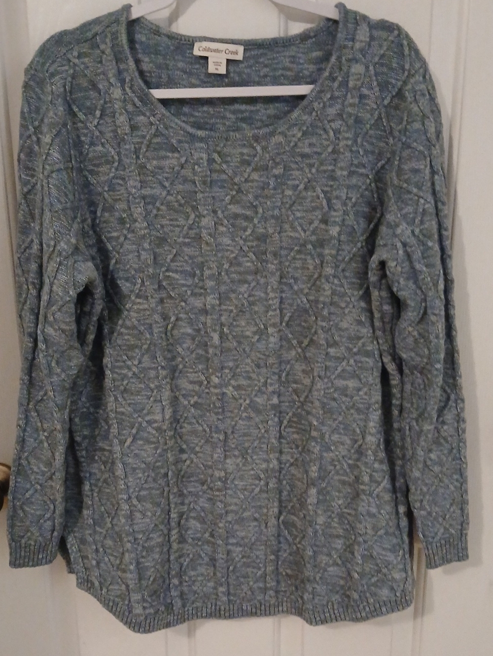 Coldwater Creek Women’s Blue Cable-Knit Sweater Size XL